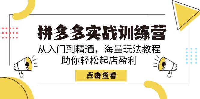 （14392期）拼多多实战训练营，从入门到精通，海量玩法教程，助你轻松起店盈利-时笙的博客
