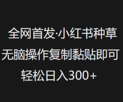 全网首发，小红书种草无脑操作，复制黏贴即可，轻松日入3张-时笙的博客