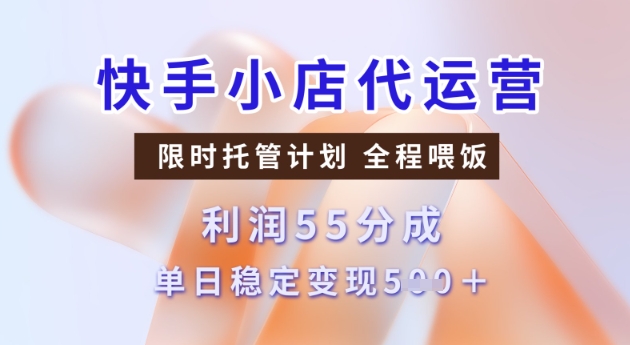 快手小店代运营3.0，模式新升级，收益55分，稳定单日5张【揭秘】-时笙的博客