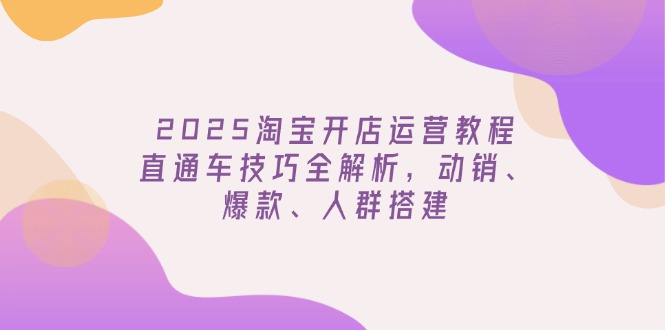 （14389期）2025淘宝开店运营教程更新，直通车技巧全解析，动销、爆款、人群搭建-时笙的博客