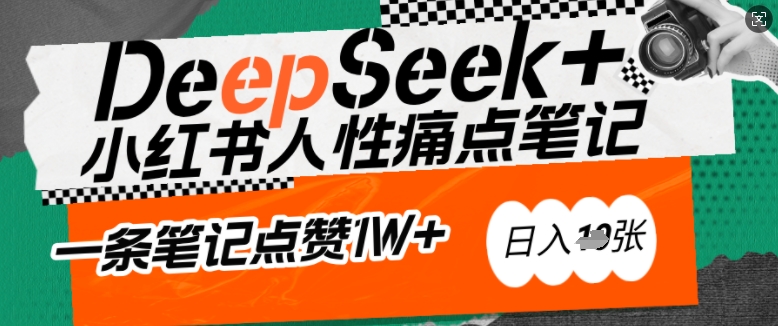 AI赋能小红书爆款秘籍：用DeepSeek轻松抓人性痛点，小白也能写出点赞破万的吸金笔记，日入多张-时笙的博客