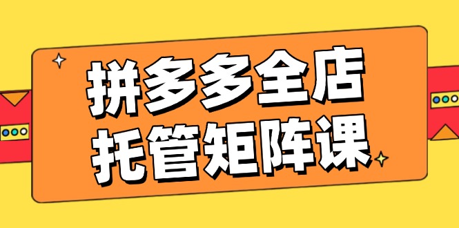 （14328期）拼多多全店托管矩阵课，盈利动销玩法，高效计划设置，提升店铺效益-时笙的博客