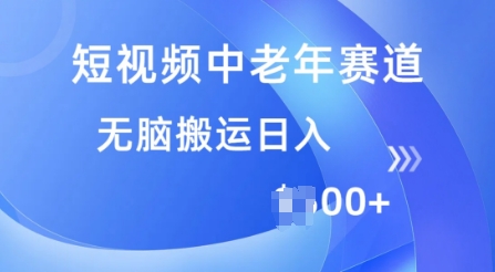 短视频中老年赛道，操作简单，多平台收益，无脑搬运日入多张-时笙的博客