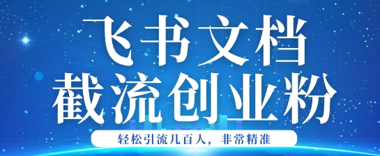 利用飞书文档截流创业粉轻松引流200+-时笙的博客