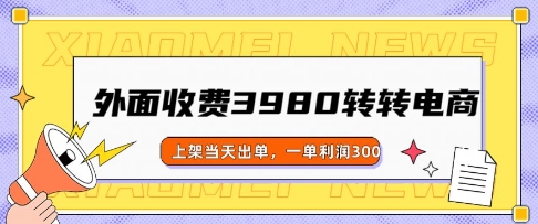 外面收费3980的转转电商玩法，上架当天出单，一单利润3张-时笙的博客