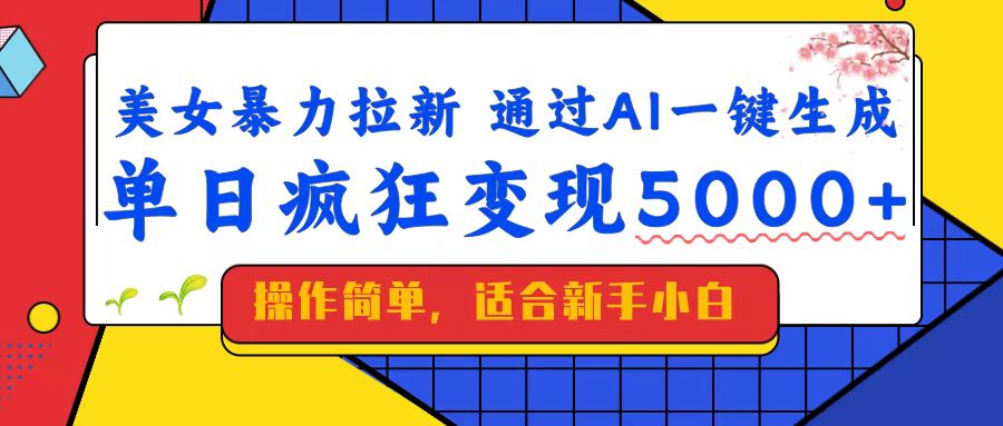 （14347期）美女暴力拉新，通过AI一键生成，单日疯狂变现5000+，纯小白一学就会！-时笙的博客