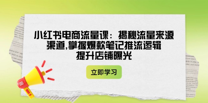 （14318期）小红书电商流量课：揭秘流量来源渠道,掌握爆款笔记推流逻辑,提升店铺曝光-时笙的博客
