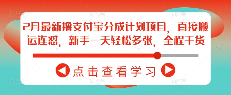 2月最新撸支付宝分成计划项目，直接搬运连怼，新手一天轻松多张，全程干货-时笙的博客